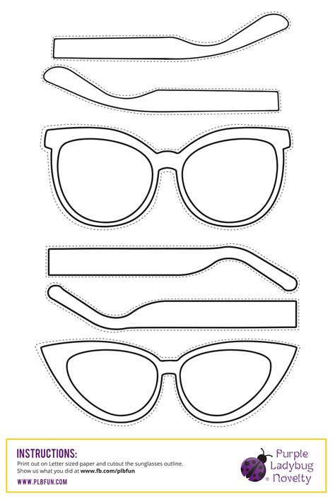 sunglasses templates paper craft